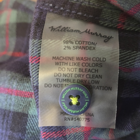 NWT William Murray Long Sleeve Shirt Mens XXL Green Tartan Plaid Flannel - Picture 4 of 8